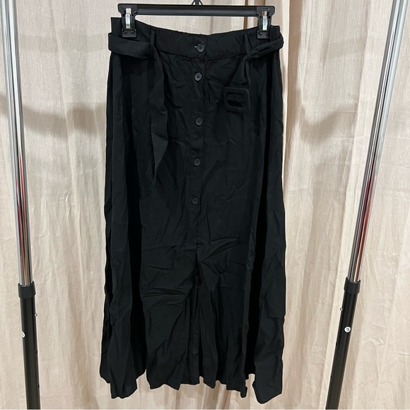 Zara Dresses & Skirts - Zara Black Maxi Skirt with Button Detail